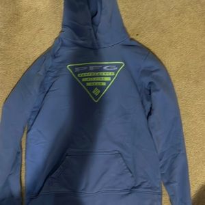 blue and green columbia pfg sweatshirt size kids XL